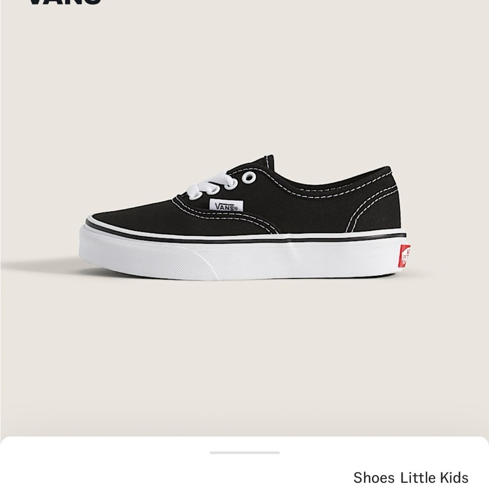 Vans Black and White Authentic Youth Sneakers